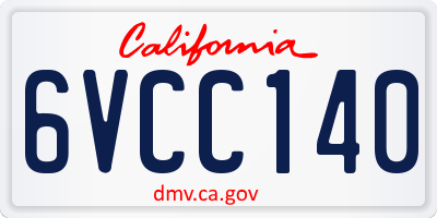 CA license plate 6VCC140