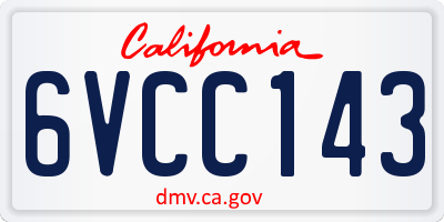 CA license plate 6VCC143