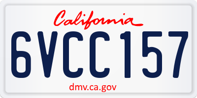 CA license plate 6VCC157