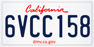 CA license plate 6VCC158