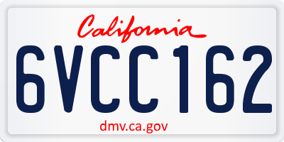 CA license plate 6VCC162