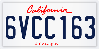 CA license plate 6VCC163