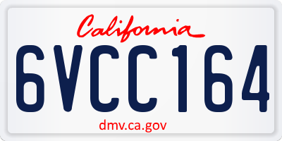 CA license plate 6VCC164