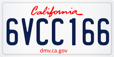 CA license plate 6VCC166