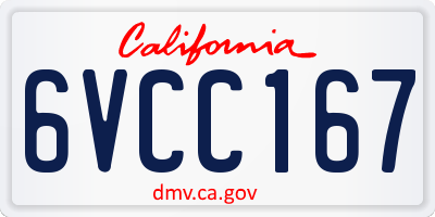 CA license plate 6VCC167