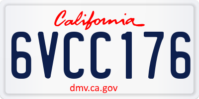 CA license plate 6VCC176