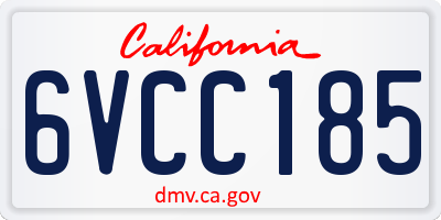 CA license plate 6VCC185