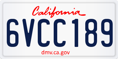 CA license plate 6VCC189