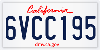 CA license plate 6VCC195