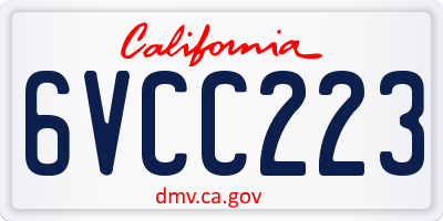 CA license plate 6VCC223