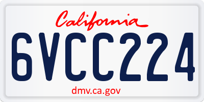 CA license plate 6VCC224