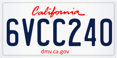 CA license plate 6VCC240