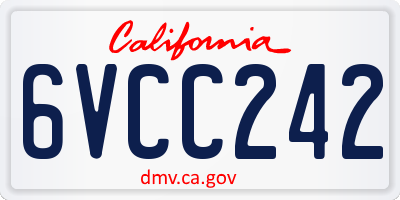 CA license plate 6VCC242