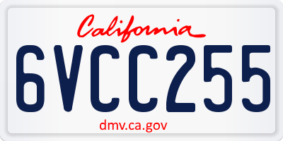 CA license plate 6VCC255