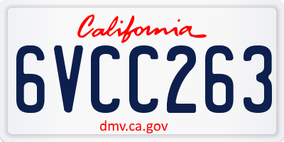 CA license plate 6VCC263