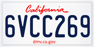 CA license plate 6VCC269
