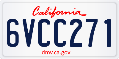 CA license plate 6VCC271