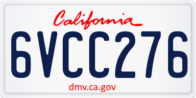 CA license plate 6VCC276
