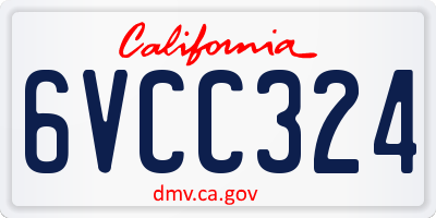 CA license plate 6VCC324
