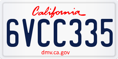 CA license plate 6VCC335