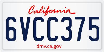 CA license plate 6VCC375