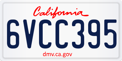CA license plate 6VCC395