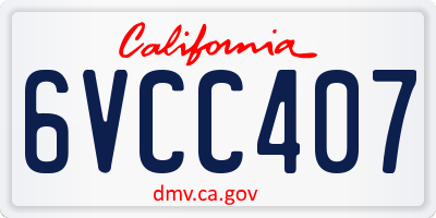 CA license plate 6VCC407