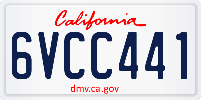 CA license plate 6VCC441