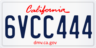 CA license plate 6VCC444