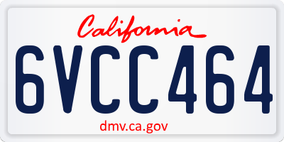 CA license plate 6VCC464