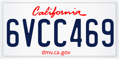 CA license plate 6VCC469