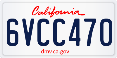 CA license plate 6VCC470