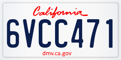 CA license plate 6VCC471