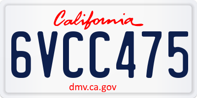 CA license plate 6VCC475