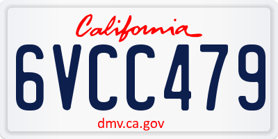 CA license plate 6VCC479