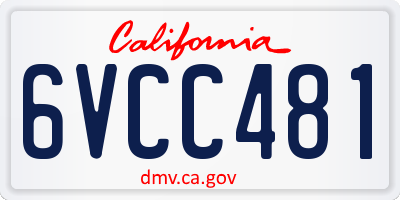 CA license plate 6VCC481
