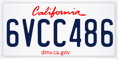 CA license plate 6VCC486