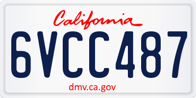 CA license plate 6VCC487