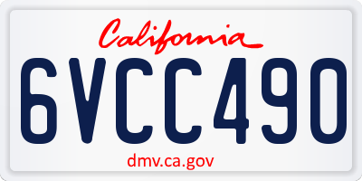 CA license plate 6VCC490