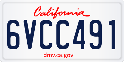 CA license plate 6VCC491