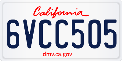 CA license plate 6VCC505