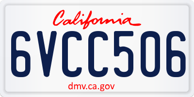 CA license plate 6VCC506
