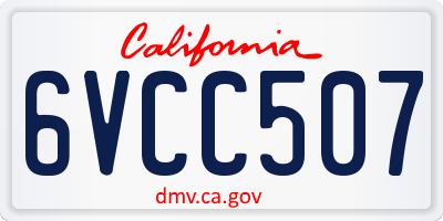 CA license plate 6VCC507