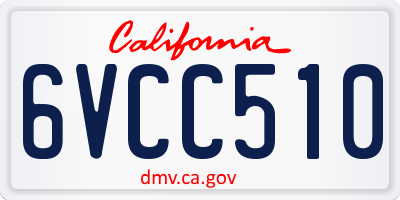 CA license plate 6VCC510