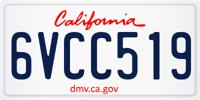 CA license plate 6VCC519