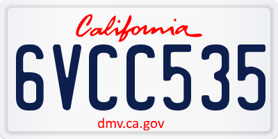 CA license plate 6VCC535