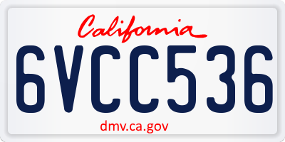CA license plate 6VCC536