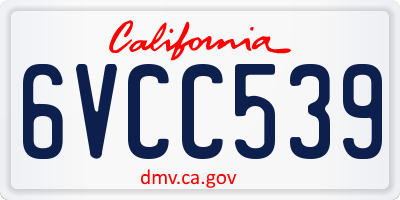 CA license plate 6VCC539