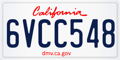 CA license plate 6VCC548