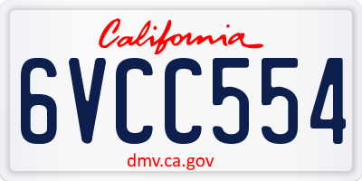 CA license plate 6VCC554